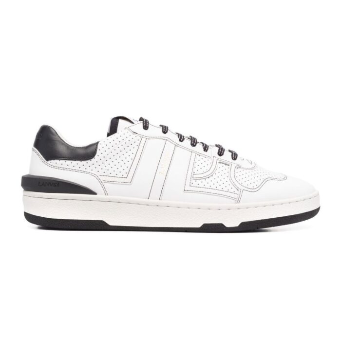 lanvin clay perforated panel leather sneakers