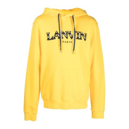 Lanvin Paris Embroidered Hoodie Yellow