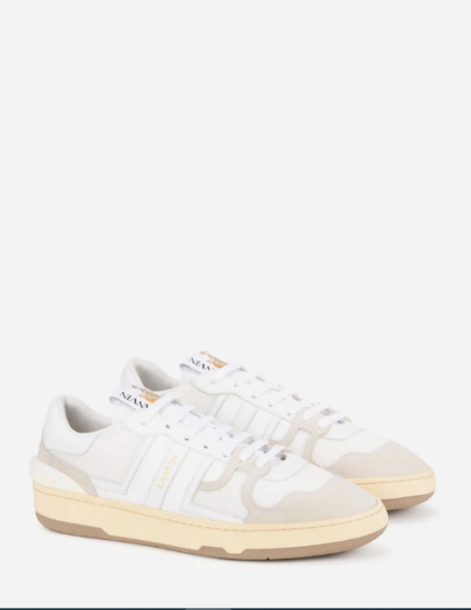 LANVIN LEATHER CLAY LOW TOP SNEAKERS