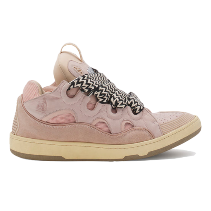 LEATHER CURB SNEAKERS PINK