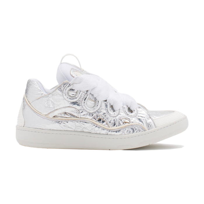 CURB SNEAKERS IN CRINKLED METALLIC LEATHER